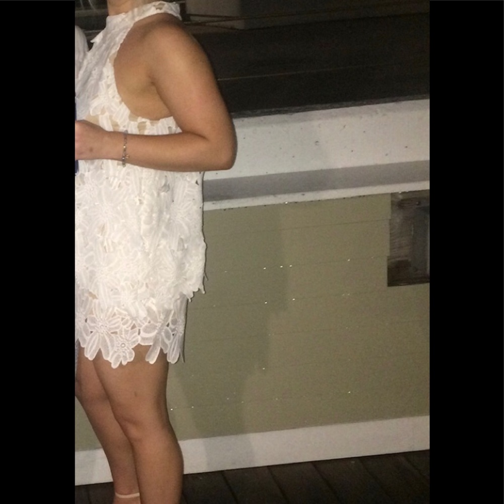 Judith March Ivory Floral Crochet Romper - Picture 6 of 6